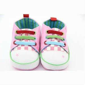 三色鬆緊鞋帶絲印青蛙圖案嬰兒鞋 寶寶鞋