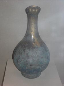 戰國青銅鳥蓋瓠壺