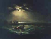 透納1796年的第一幅油畫《海上漁夫》