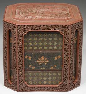 剔紅八方罩盒 剔紅八方罩盒