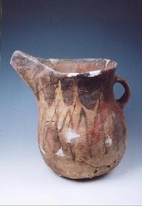 （圖）單耳帶流大彩陶罐