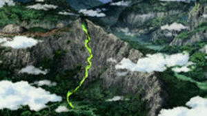 小智抱著四季鹿滑下山崖