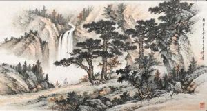 黃君璧溪山瀑雨圖 黃君璧溪山瀑雨圖