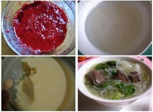 菜苗冬粉雞血湯