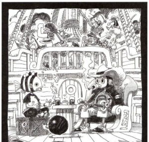 尾田繪製的對談錄封面，左尾田，右鳥山