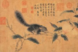 桃枝松鼠圖 桃枝松鼠圖