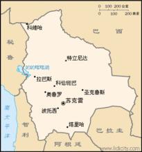 蘇克雷城在玻利維亞的位置