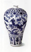 元青花蕭何月下追韓信圖梅瓶