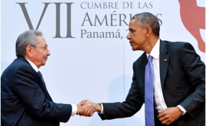 歐巴馬與勞爾·卡斯楚的歷史性握手