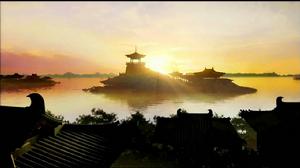 太液池日落景色