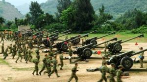 南京軍區某炮團訓練