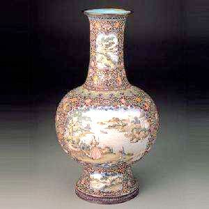 清乾隆畫琺瑯西洋人物瓶 清乾隆畫琺瑯西洋人物瓶