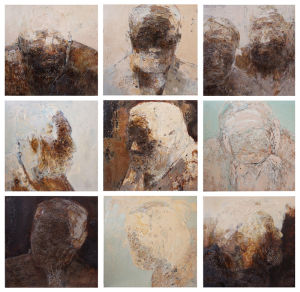 盧鐵柱漆畫《相守》120x120cm2012年