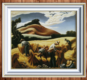 割麥子的人們後現代主義油畫