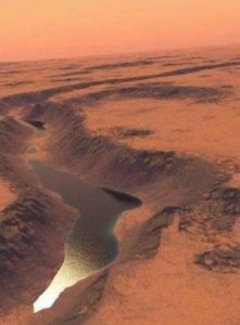 科學家想像中的火星湖泊