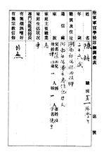 陳皓進入黃埔軍校時所寫的入學調查表