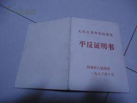 為“文革”重大冤假錯案平反