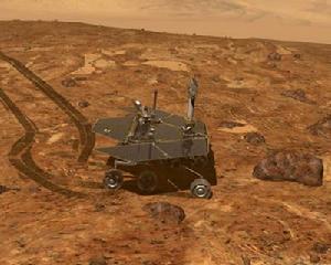 火星表面上的火星探測器
