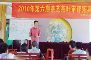 茶師正在講解茶葉的分類和鑑別(圖)