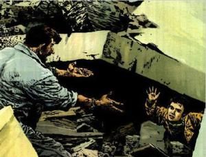 地震中的父與子 地震中的父與子