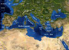地中海的衛星地圖