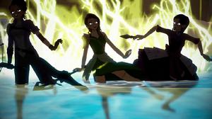 慘被電暈的三位女孩