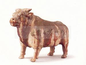 三彩立牛 三彩立牛