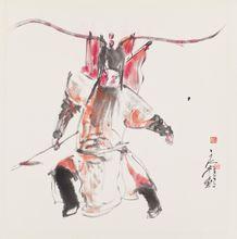 國畫作品《戲·武將》