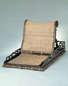 清黑漆描金靠背 清黑漆描金靠背