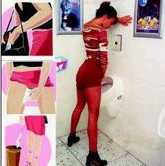 女用站立小便廁位 使用示意圖