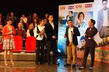 胡歌、閆妮與蒙古國配音演員現場演示配音