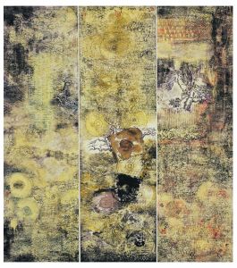 夢家園系列【城市光碟 】138cmX35cmX3紙本水墨岩彩 2008年海岩宿千