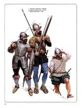 16世紀西班牙的重要兵種(劍盾兵左一)