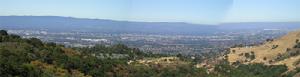 （圖）聖荷西由北聖何塞往西看(市中心在照片左邊)和矽谷其他地區——由漢密爾頓山拍攝