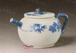 青花松竹梅紋茶壺 青花松竹梅紋茶壺