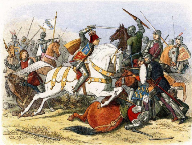 玫瑰戰爭場景油畫