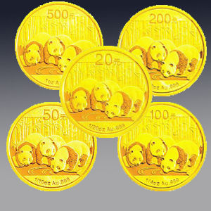 2013熊貓金幣5枚