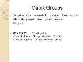 矩陣群 矩陣群