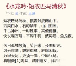 水龍吟·短衣匹馬清秋 水龍吟·短衣匹馬清秋