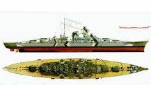 俾斯麥號戰列艦兩視線圖