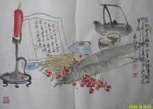 《清供圖》尹壽石作。