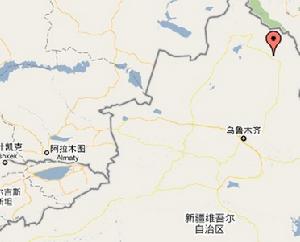 可可托海鎮在新疆維吾爾自治區內位置