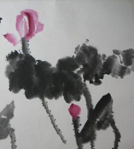 石魯荷花圖 石魯荷花圖