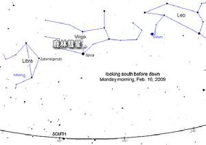 （圖）2月16日鹿林彗星位置
