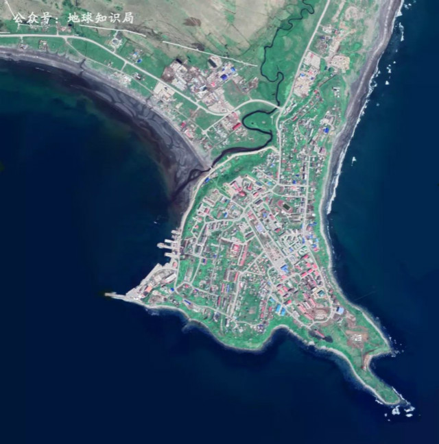 這裡可能是北方四島上最大的城鎮了國後島—南庫里爾斯克