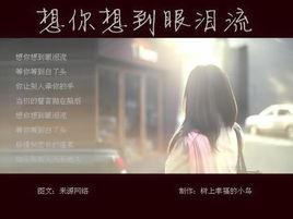 想你想到眼淚流 想你想到眼淚流