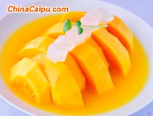 橙汁蒸木瓜