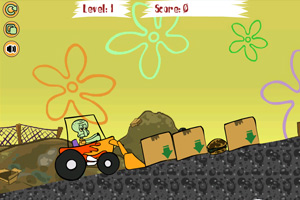 章魚哥開推土機遊戲畫面