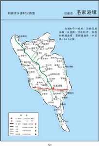 毛家港鎮地圖