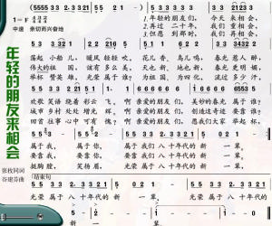 《年輕的朋友來相會》譜